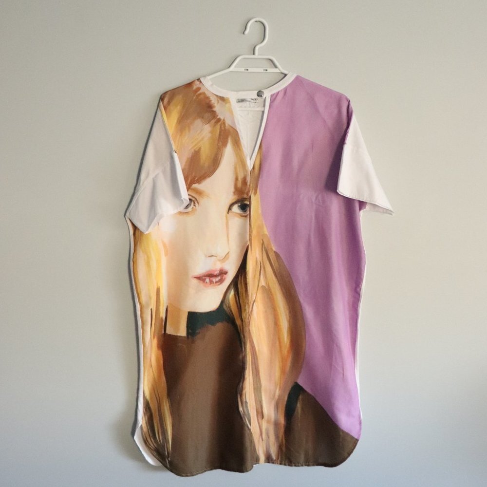Zara‎ Women's Sz M Short Sleeve Keyhole Taylor Swift Midi Stretch Dress